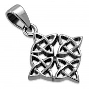 Thick Celtic Knot Solid Silver Pendant, pn019
